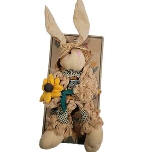 Vintage Homespun Creations Bendable Craft Bunny New DanDee Stuffed Multi-color